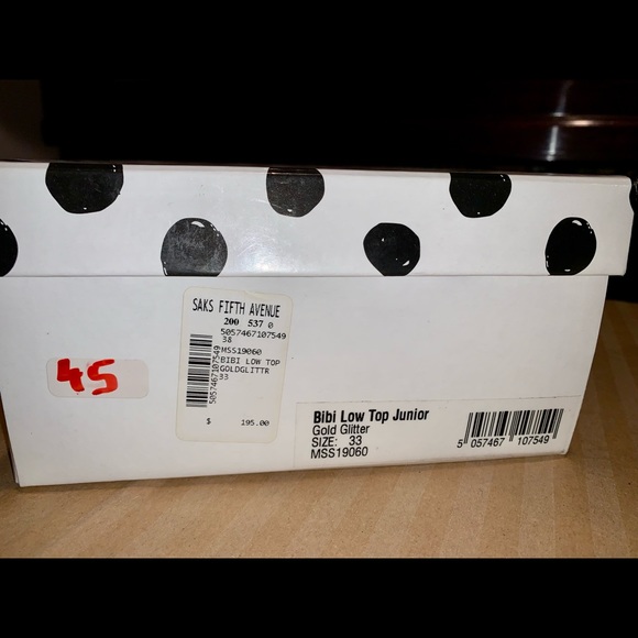 Sophia Webster Mini BiBi Low Top Sneakers/Trainers in Gold Glitter Sz 33 - Picture 8 of 10